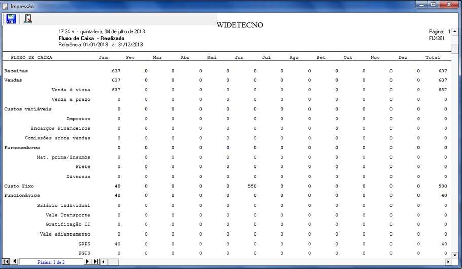 Financial Income Statement